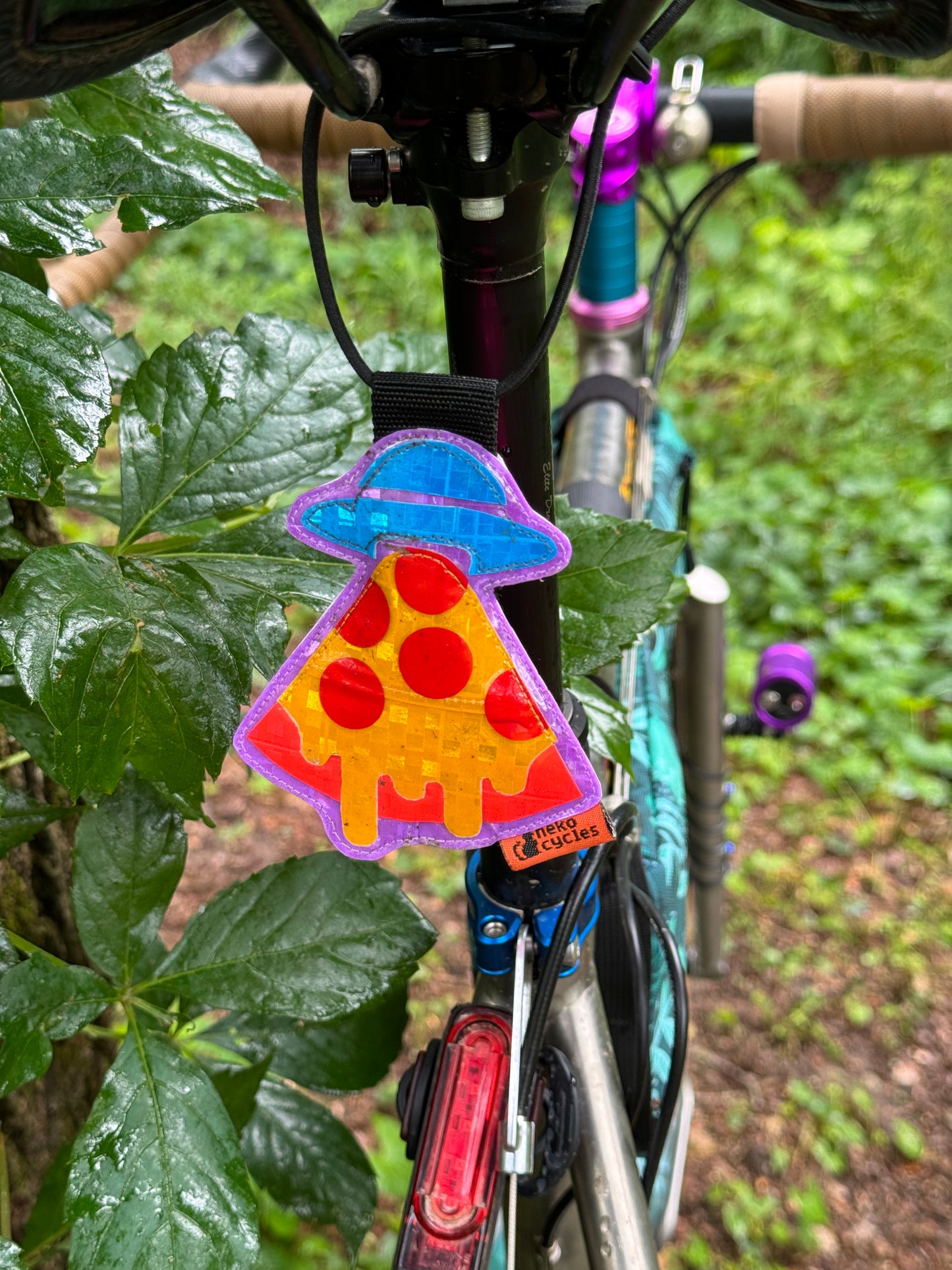 Neko Cycles Pizza Spaceship Bicycle Reflector