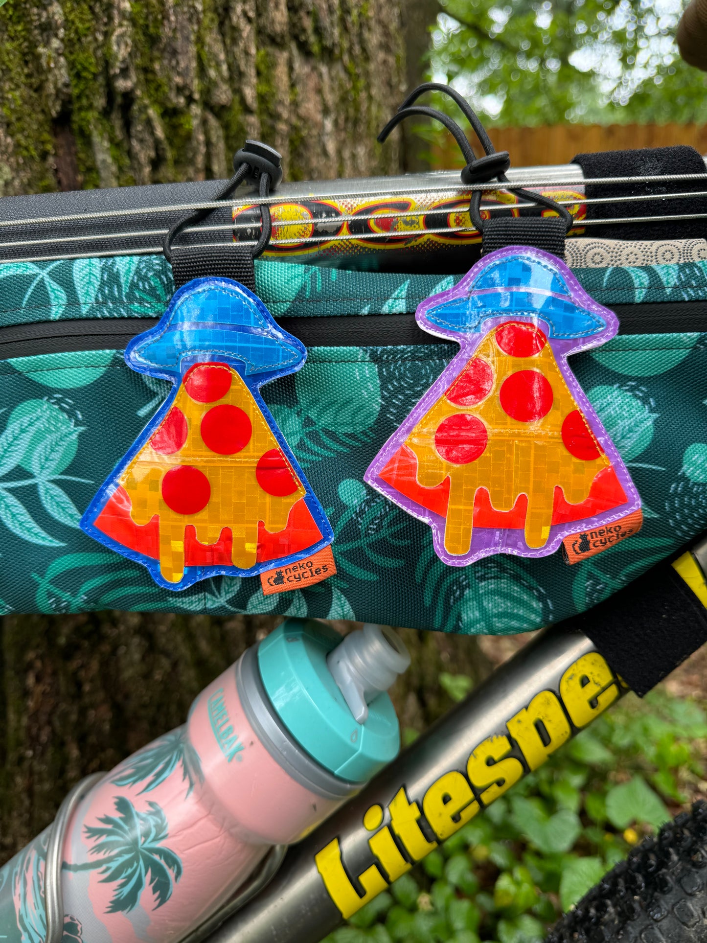 Neko Cycles Pizza Spaceship Bicycle Reflector